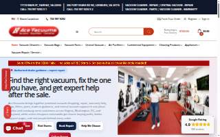 Ace Vacuums website