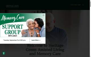 Heritage Green Assisted Living and Memory Care website