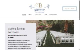 Bristow Party Rentals website