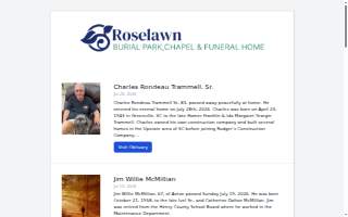Roselawn Chapel Funeral Home & Burial Park website