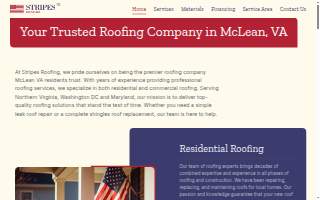Stripes Roofing website