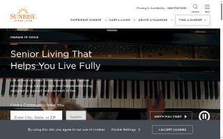 Sunrise Senior Living website