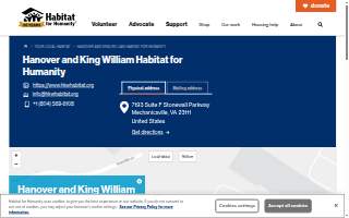 Hanover and King William Habitat ReStore website