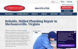 Herman W. Allen Plumbing, Heating & Cooling website