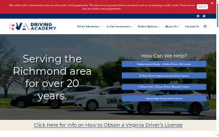 RVA Driving Academy website
