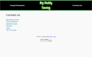 Big Daddy Towing website