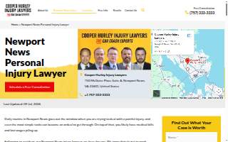 Cooper Hurley Injury Lawyers of Newport News website
