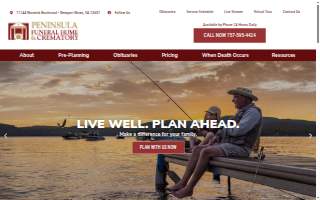 Peninsula Funeral Home, Inc. website