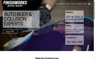 Finishworks Auto Body website