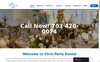 Chris Party Rental website