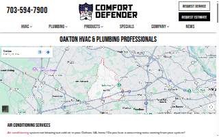 Comfort Defender Heating & Air of Oakton website