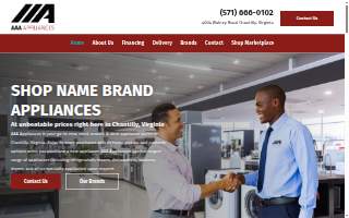 AAA Appliances of Reston website