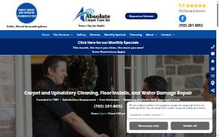 Absolute Carpet Care of Reston website