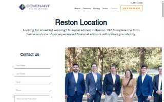 Covenant Wealth Advisors of Reston website