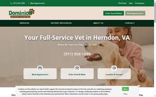 Dominion Animal Hospital website