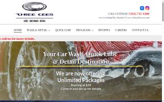 Three Cees Car Wash and Quick Lube website