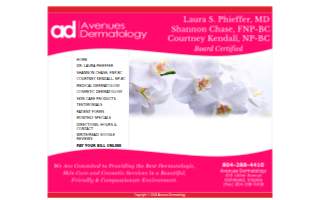 Avenues Dermatology website