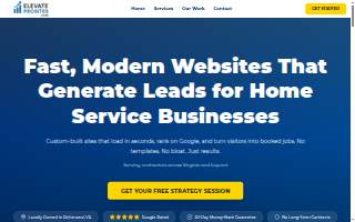 Elevate Pro Sites website