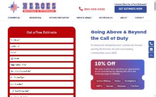 Heroes Moving and Storage website