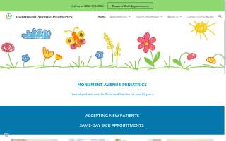 Monument Avenue Pediatrics website