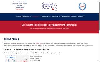 Commonwealth Home Health Care of Salem website
