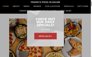 Frank's Pizza website