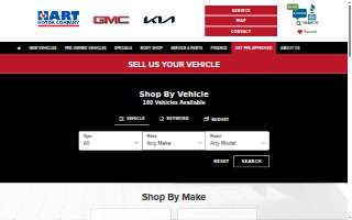 Hart Motors Collision Center website