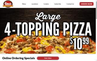 Gino's Pizza of Short Pump website