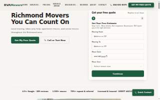 RVA Movers Richmond Virginia movers of Short Pump website