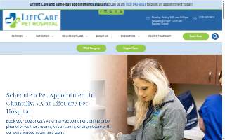 LifeCare Pet Hospital of South Riding website