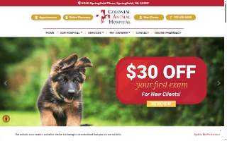 Colonial Animal Hospital website