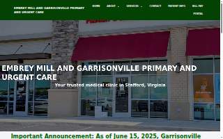 Garrisonville Urgent Care website
