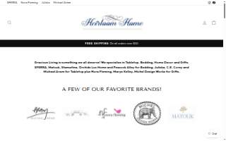 Heirloom Home Fine Linens website