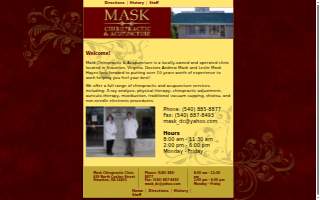 Mask Chiropractic-Acupuncture website
