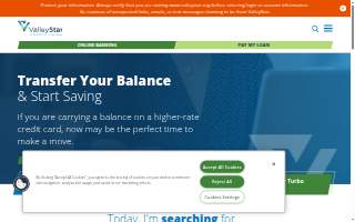 ValleyStar Credit Union website
