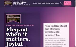 Dominion Wedding Entertainment website