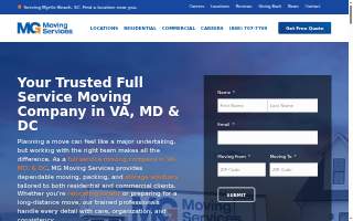 MG Moving Services website
