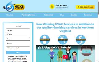 Hicks Plumbing Services website