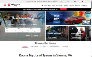 Koons Tysons Used Car Center website