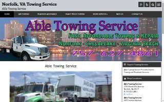 Able Towing Service website