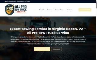 All Pro Tow Truck Service website
