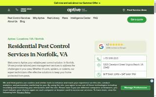 Aptive Pest Control of Virginia Beach website