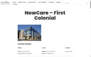 Bayview NowCare Urgent Care-First Colonial website