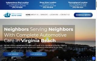 First Landing Auto Care at Thoroughgood website