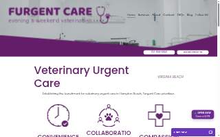 Furgent Care Vet website
