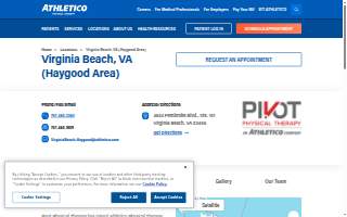 Pivot PT - Virginia Beach (Haygood Area), an Athletico company website