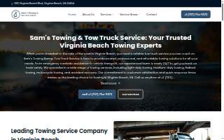 Sam's Towing & Tow Truck Service website