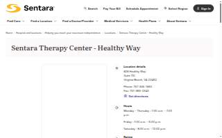 Sentara Therapy Center - Healthy Way website