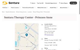 Sentara Therapy Center - Princess Anne website