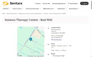 Sentara Therapy Center - Red Mill website